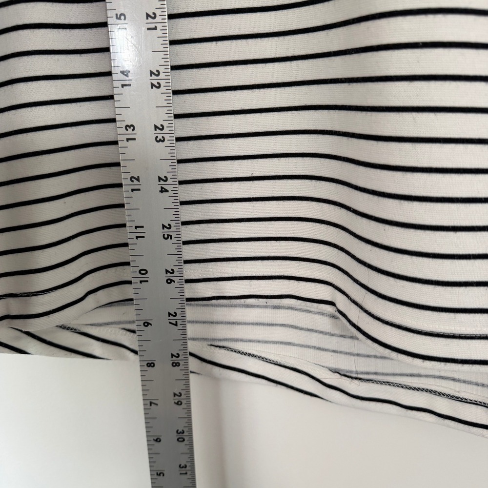 John Mark Womens Small Black White Striped Bell Sleeve Embroidered Medallion Top - Picture 10 of 10